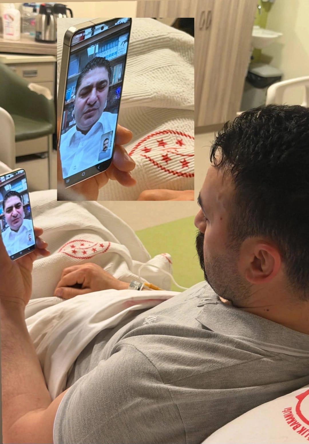 İsmail Özdemir, Kayseri’de organize suç örgütlerine yönelik operasyonda yaralanan Özel Harekat Polisi Komiseri Erol Bilen Kaplan ile görüntülü telefon görüşmesi gerçekleştirdi.