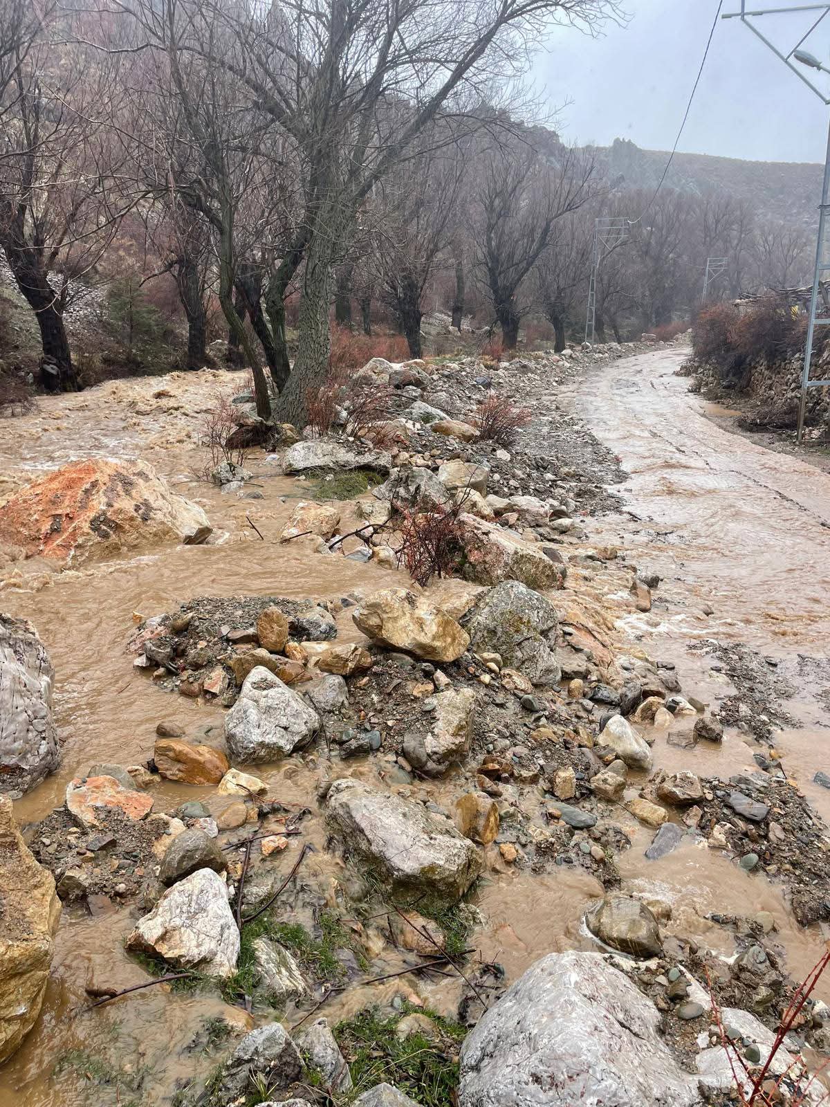Develi Yeniköy Terece Deresi de Coştu.