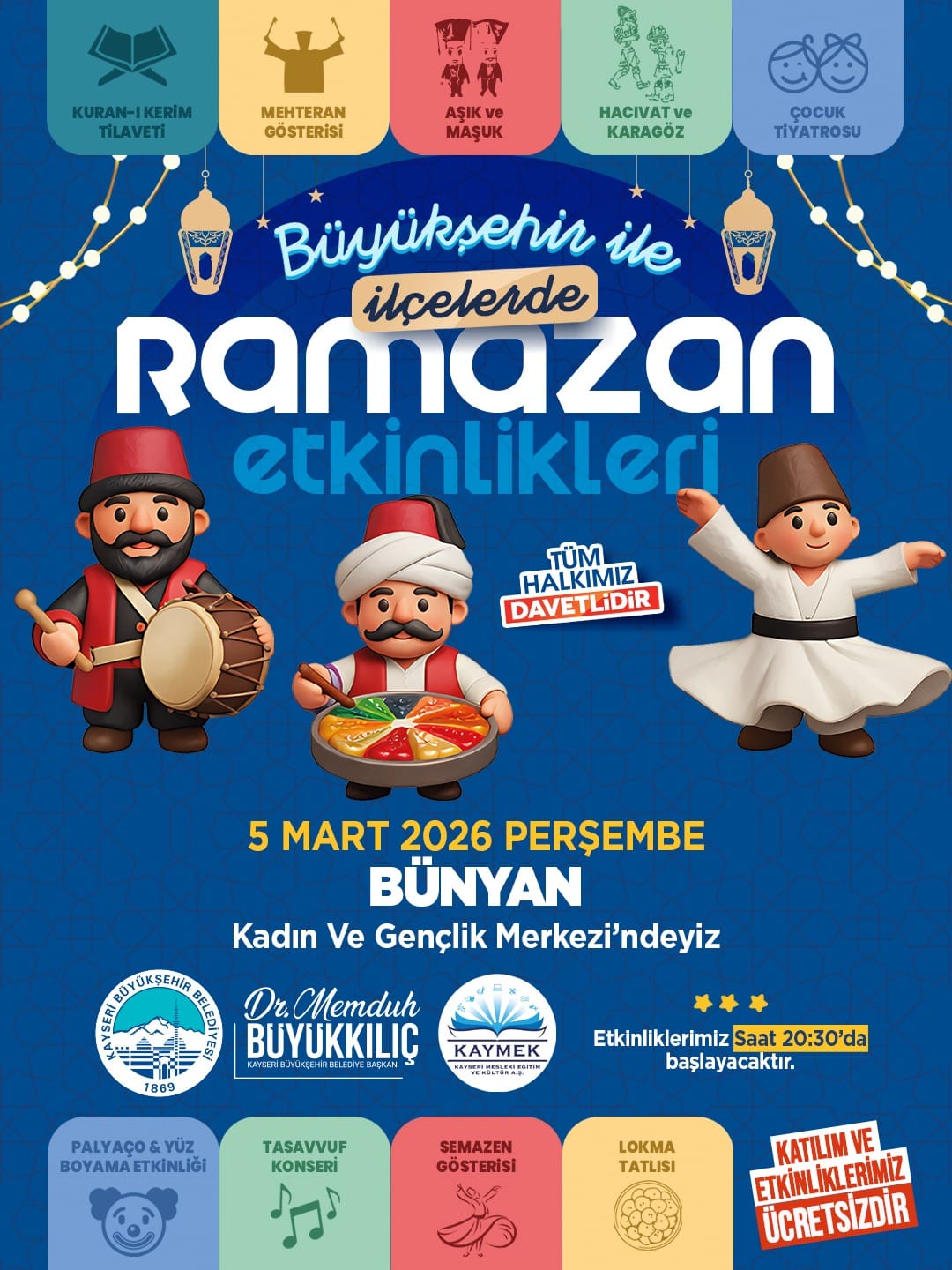 KAYSERİ BÜYÜKŞEHİR’DEN İLÇELERDE KAYMEK İLE RAMAZAN COŞKUSU