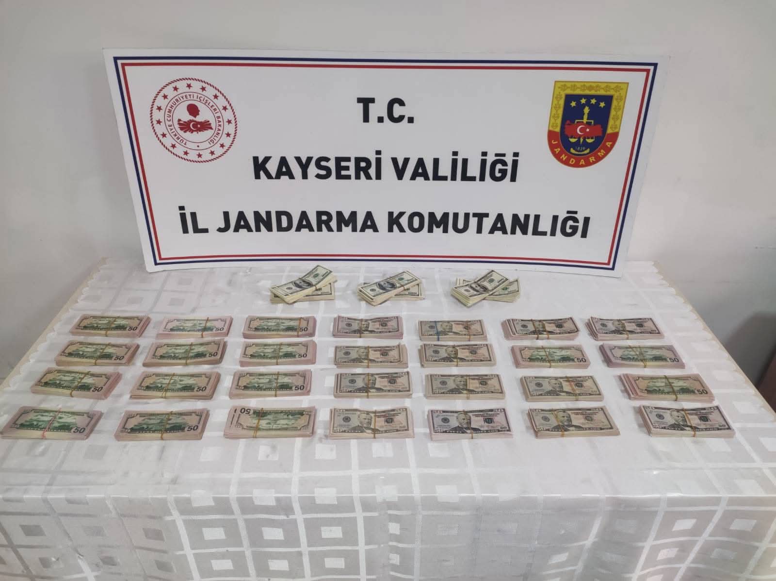 Kayseride Jandarma ekiplerince 192 bin 250 dolarlık sahte banknot ele geçirilirken, 1 kişi gözaltına alındı.